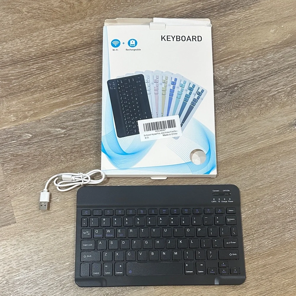 Wireless Black Keyboard for android windows - 10 in black - rechargeable